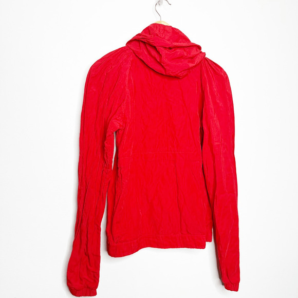 ALEXANDER WANG windbreaker RAINCOAT RED hooded designer womens M medium - Picture 5 of 8